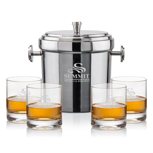 Corporate Gifts - Barware - Ice Buckets - Milano Ice Bucket & Dresden On-the-Rocks Set