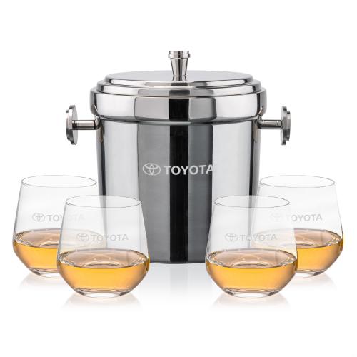 Corporate Gifts - Barware - Gift Sets - Milano Ice Bucket & Garland On-the-Rocks Set