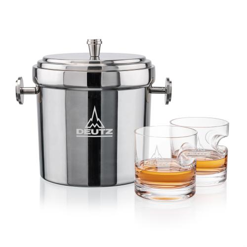 Corporate Gifts - Barware - Gift Sets - Milano Ice Bucket & Havana On-the-Rocks Set