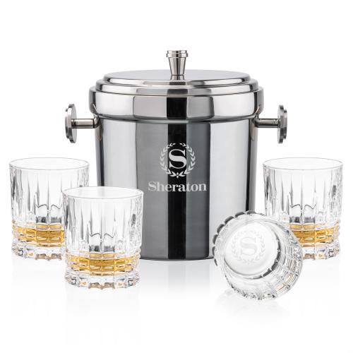 Corporate Gifts - Barware - Gift Sets - Milano Ice Bucket & Princeton On-the-Rocks Set