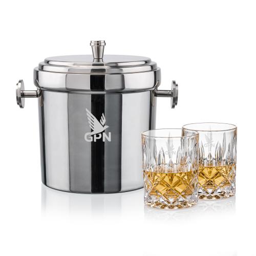 Corporate Gifts - Barware - Ice Buckets - Milano Ice Bucket & RIEDEL Spey On-the-Rocks Set