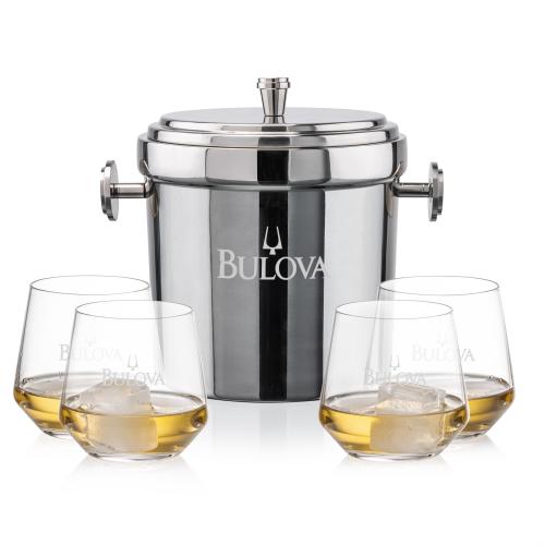 Corporate Gifts - Barware - Ice Buckets - Milano Ice Bucket & Tucson On-the-Rocks Set