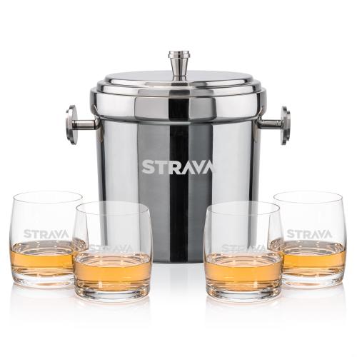 Corporate Gifts - Barware - Gift Sets - Milano Ice Bucket & Valemount On-the-Rocks Set
