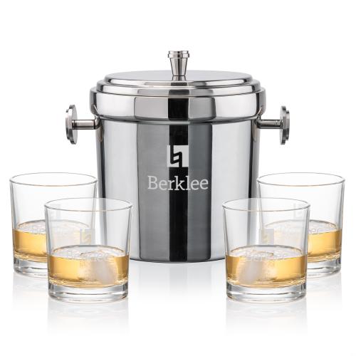 Corporate Gifts - Barware - Gift Sets - Milano Ice Bucket & Whitlock On-the-Rocks Set