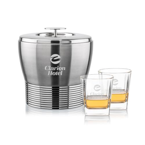Corporate Gifts - Barware - Gift Sets - Genoa Ice Bucket & Arcadia On-the-Rocks Set