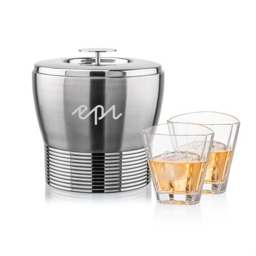Corporate Gifts - Barware - Gift Sets - Genoa Ice Bucket & Arrellano On-the-Rocks Set