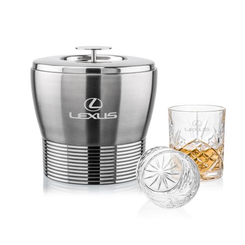 Corporate Gifts - Barware - Ice Buckets - Genoa Ice Bucket & Brinkley On-the-Rocks Set