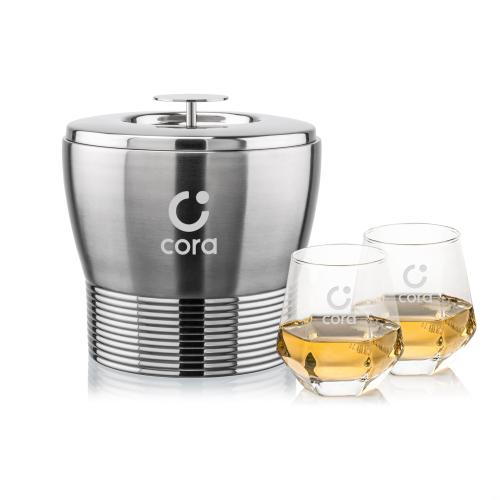 Corporate Gifts - Barware - Ice Buckets - Genoa Ice Bucket & Hartsdale On-the-Rocks Set