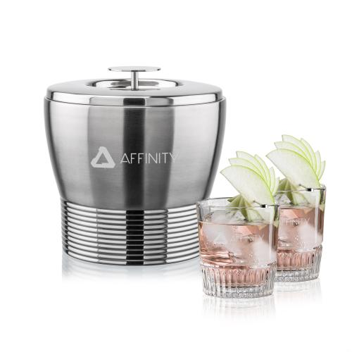 Corporate Gifts - Barware - Ice Buckets - Genoa Ice Bucket & Newkirk On-the-Rocks Set