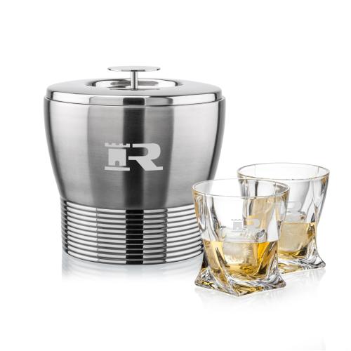 Corporate Gifts - Barware - Ice Buckets - Genoa Ice Bucket & Oasis On-the-Rocks Set
