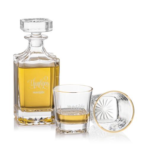 Corporate Gifts - Barware - Gift Sets - Santana Decanter & Gold Rim Set