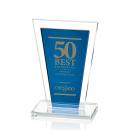 Heckel Blue Rectangle Crystal Award