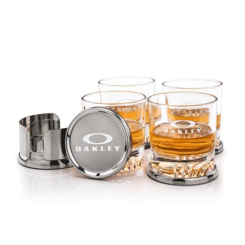 Corporate Gifts - Barware - Gift Sets - Baldoni Coasters & Buxton On-the-Rocks Set