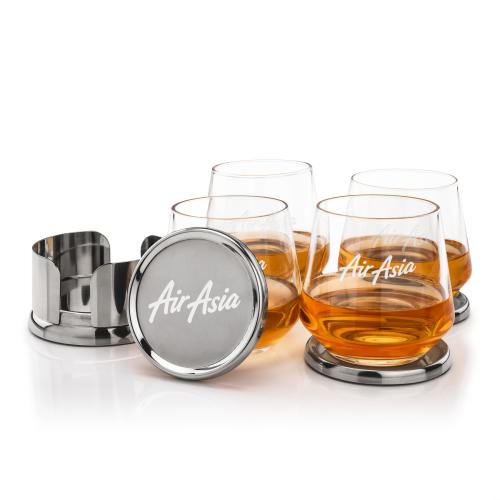 Corporate Gifts - Barware - Gift Sets - Baldoni Coasters & Tucson On-the-Rocks Set