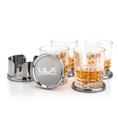 Corporate Gifts - Barware - Gift Sets - Baldoni Coasters & Fortino On-the-Rocks Set