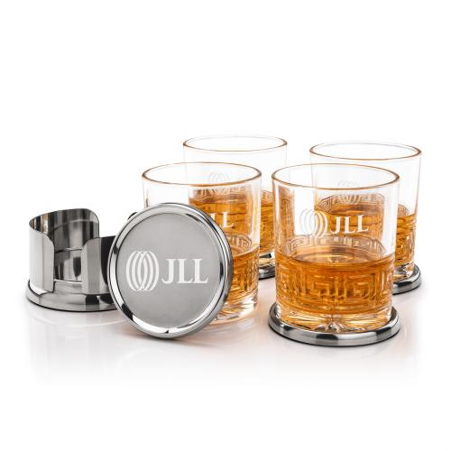Corporate Gifts - Barware - Gift Sets - Baldoni Coasters & Libretto On-the-Rocks Set