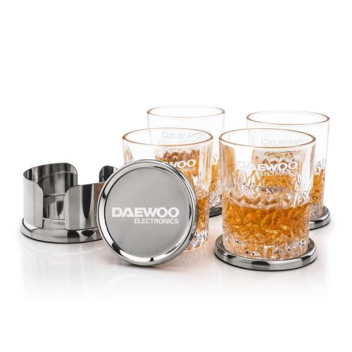 Corporate Gifts - Barware - Gift Sets - Baldoni Coasters & Oakham On-the-Rocks Set