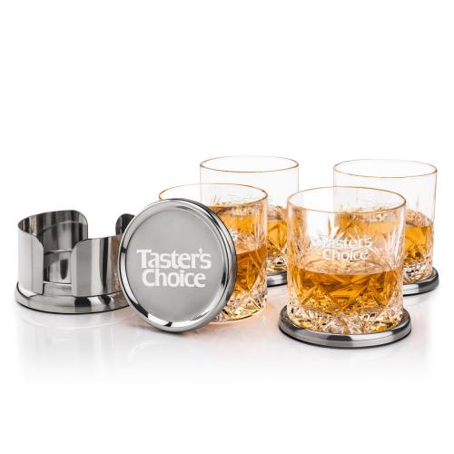 Corporate Gifts - Barware - Gift Sets - Baldoni Coasters & Park Lane On-the-Rocks Set