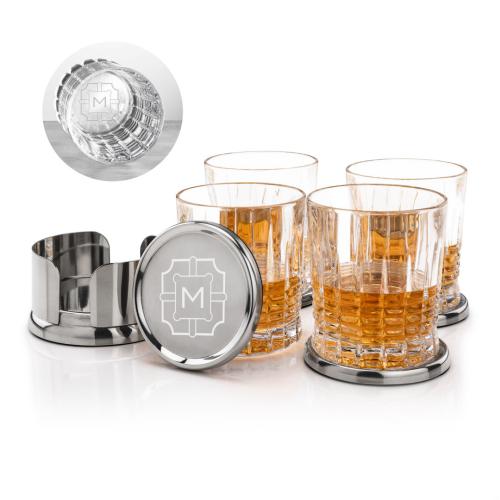 Corporate Gifts - Barware - Gift Sets - Baldoni Coasters & Princeton On-the-Rocks Set