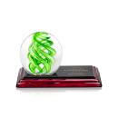 Vortex Globe on Rosewood Base Glass Award