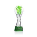 Vortex Green on Grafton Base Globe Glass Award
