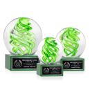 Vortex Green on Hancock Base Globe Glass Award