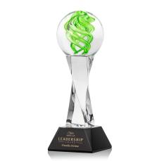 Vortex Black on Langport Base Globe Glass Award - Glass Awards