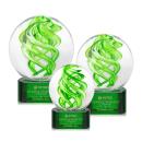Vortex Green on Paragon Base Globe Glass Award