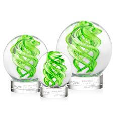 Vortex Clear on Stanrrich Base Globe Glass Award - Glass Awards