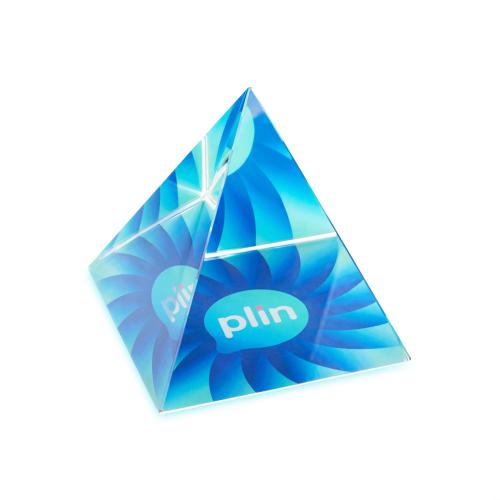 Awards and Trophies - Crystal Awards - Optical Pyramid Full Color Crystal Award