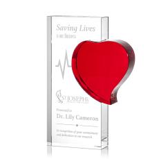 Sabatini Heart Rectangle Crystal Award - Awards and Trophies