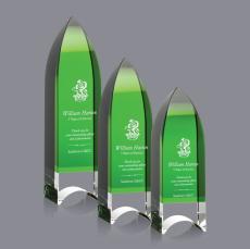Emerald Tower Towers Crystal Award - Colored Crystal Awards