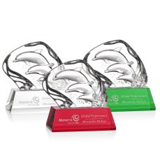 Ottavia 3 Dolphins Animals Crystal Award - Awards and Trophies