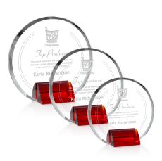 Olympia Red Circle Crystal Award - Awards and Trophies