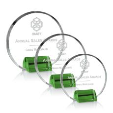 Olympia Green Circle Crystal Award - Awards and Trophies