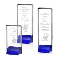 Veronese Blue Rectangle Crystal Award - Crystal Awards