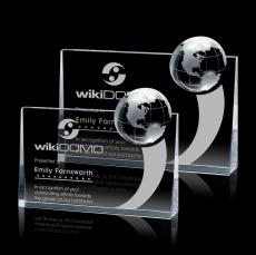 Erminia Globe Rectangle Crystal Award - Globe Awards