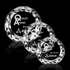 Gem Cut Circle Crystal Award - Diamond Awards