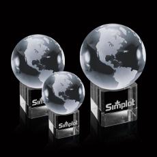 Globe On Cube Globe Crystal Award - Crystal Awards