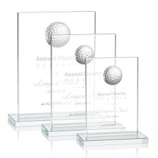 Cumberland Golf Clear Rectangle Crystal Award - Awards and Trophies