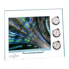 Dateline Clock/Frame - Jade/Chrome - Picture Frames