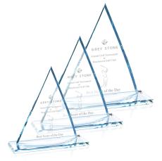 Curved Oxford Starfire Pyramid Crystal Award - Crystal Awards