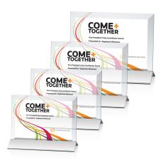 Rainsworth Full Color Silver/Horizontal Rectangle Crystal Award - Awards and Trophies