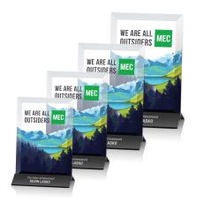 Rainsworth Full Color Black/Vertical Rectangle Crystal Award - Awards and Trophies