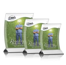 Dominga Full Color Silver Rectangle Crystal Award - Awards and Trophies