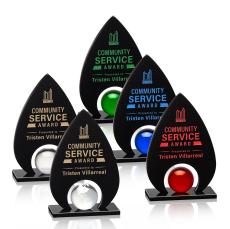 Dangerfield Black Tear Drop Crystal Award - Awards and Trophies