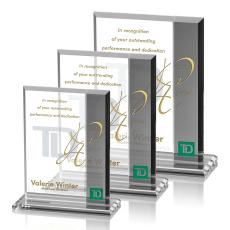 Claremont Grey Rectangle Crystal Award - Crystal Awards