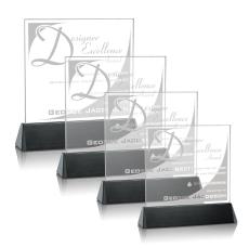 Sierra Square Black Square / Cube Crystal Award - Desktop Awards