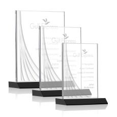 Leighton Liquid  Black Rectangle Crystal Award - Crystal Awards