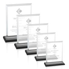 Denison Black Rectangle Crystal Award - Crystal Awards